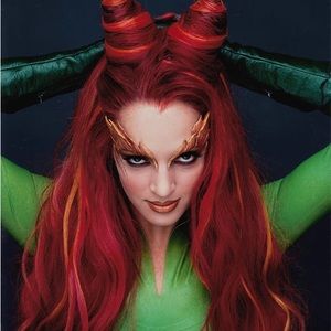 Poison Ivy Eye Mask Leaves Eyebrows 90’s BatMan Movie Uma Thurman 🍃💚🍁 Costume